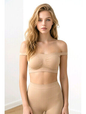 Barely There Off-the-Shoulder Seamless Bandeu Bra sz Large